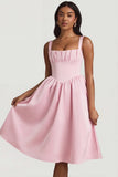 Draped Corset Midaxi Dress in Blush