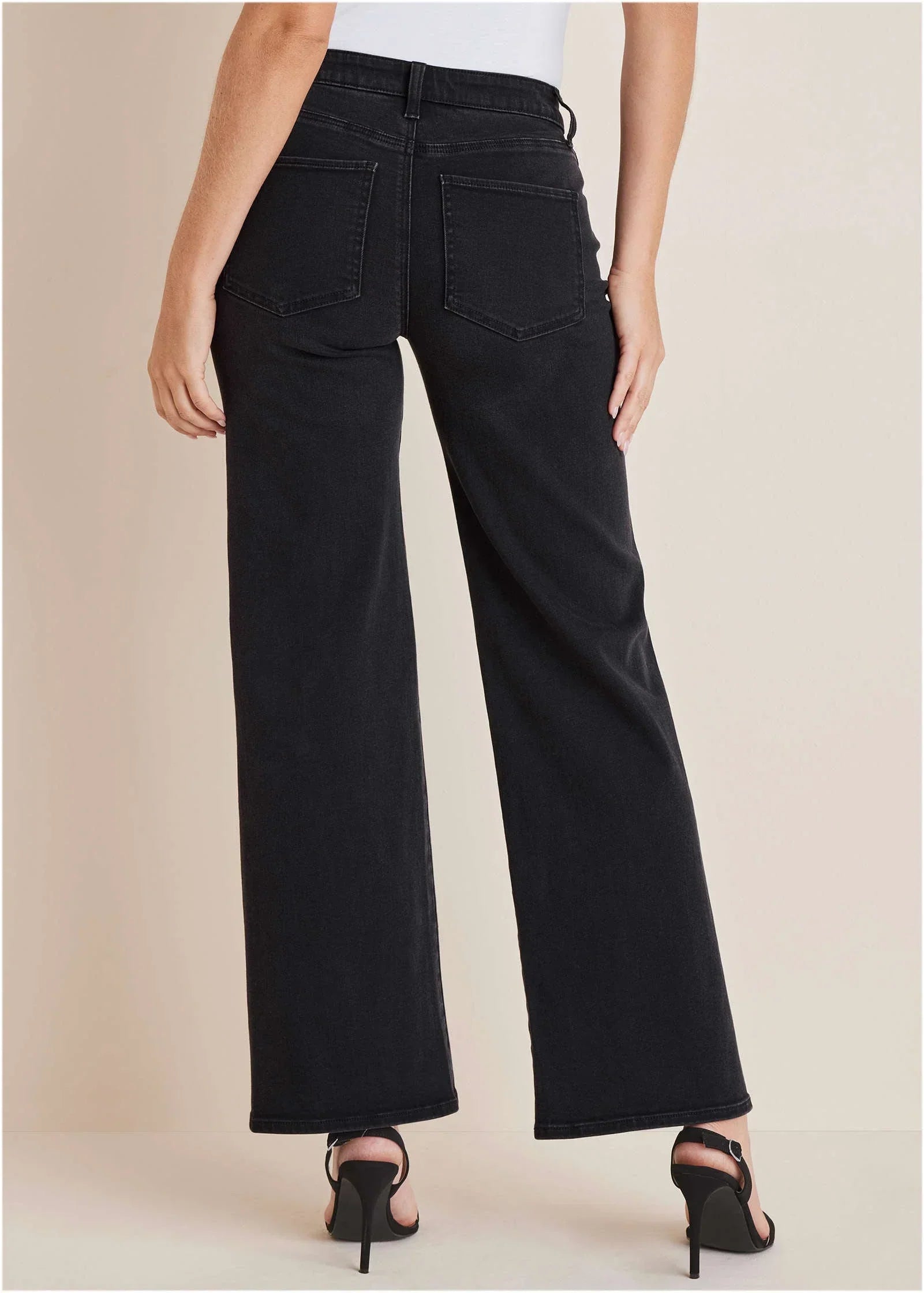 Farrah Wide Leg Jeans Black Wash