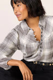 Maleah Pucker Plaid Blouse