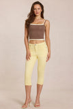 Mid Rise Capri Jeans in Lemon Yellow