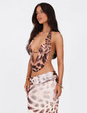 PEARL TOP NEUTRAL LEOPARD LEOPARD HAZE