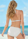 Goddess Push Up Halter Top Pearl White