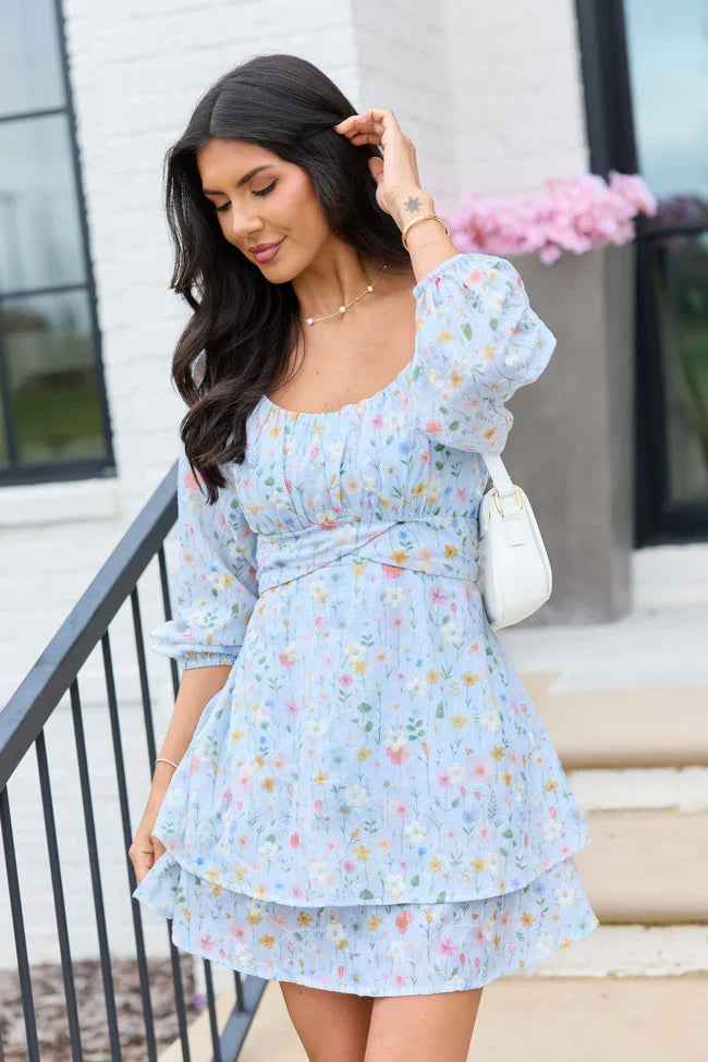 Elizabeth Blue Floral Dress