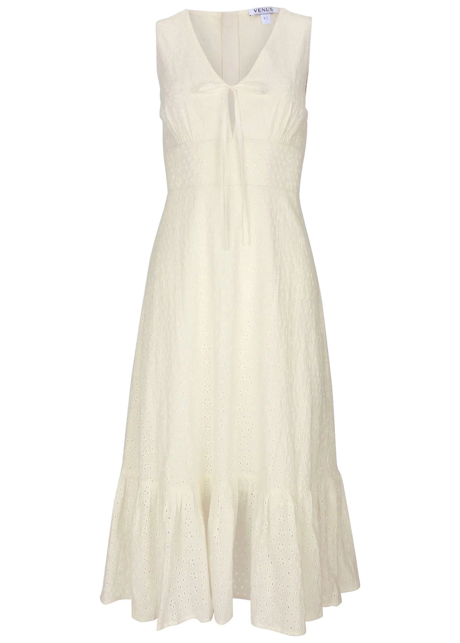 Sleeveless Eyelet Midi Off White