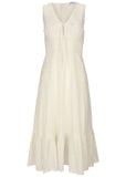 Sleeveless Eyelet Midi Off White