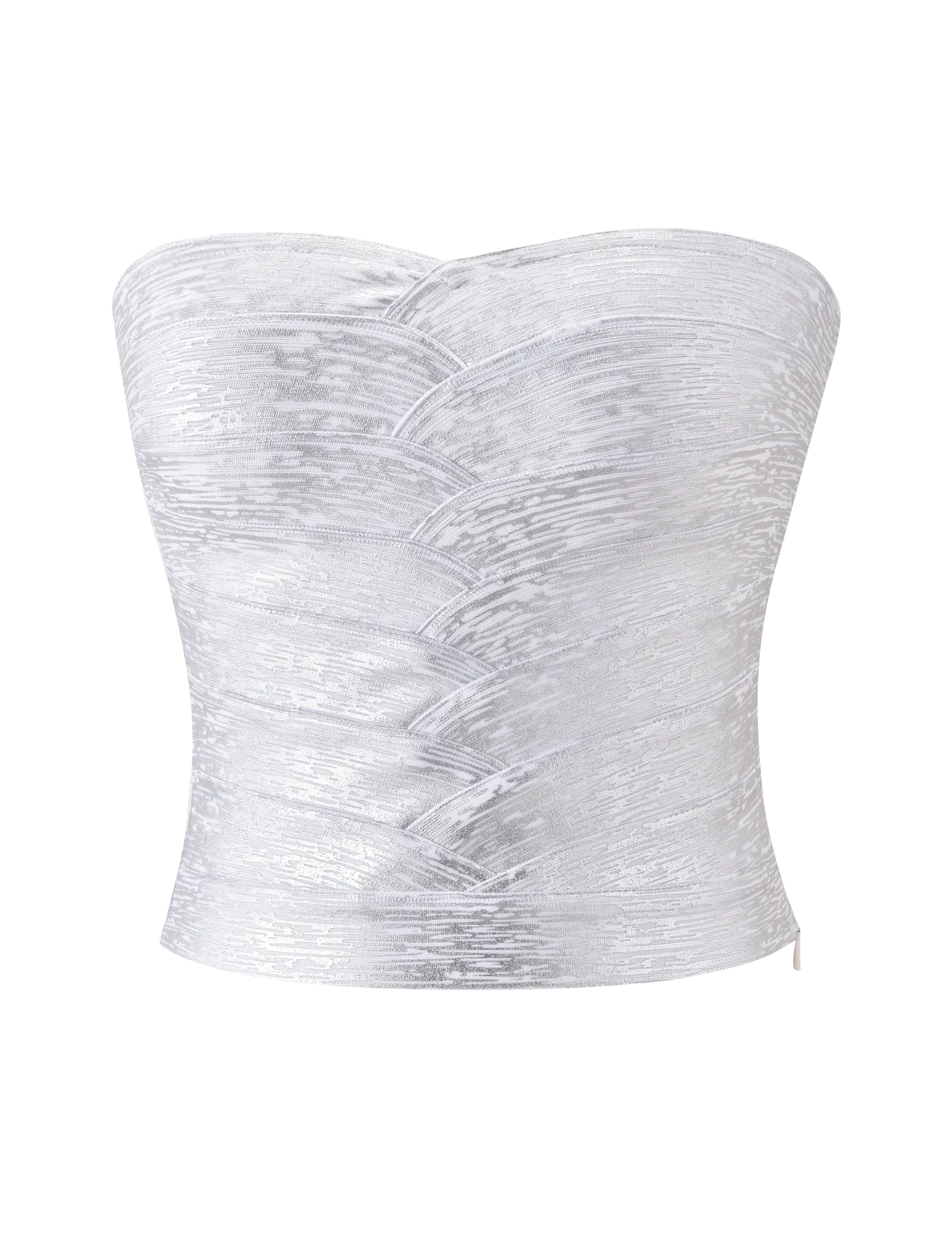 NIYA METALLIC BANDAGE TOP LIQUID SILVER