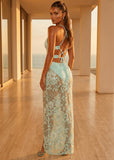 Sweetest Soul Floral Embellished Maxi Dress Mint