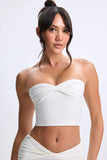 Modal Twist Front Bandeau Top in White