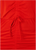 Ruched High Low Dress Goji Berry