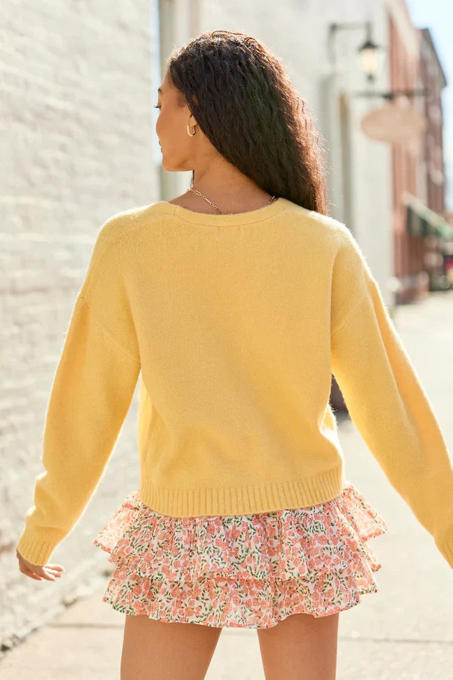 Kathryn Yellow Long Sleeve Cardigan SALE