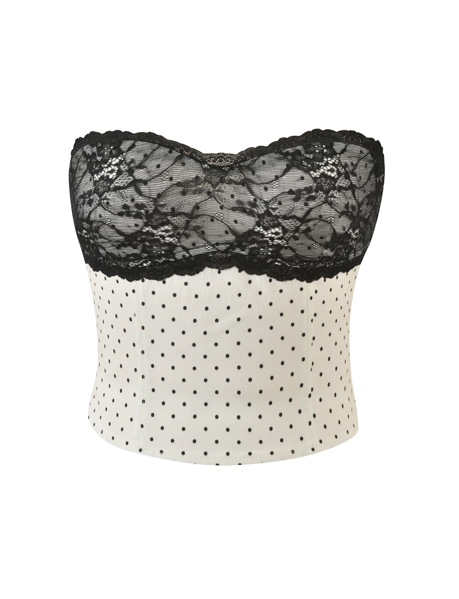 KITTIE LACE CORSET CREAM DOT