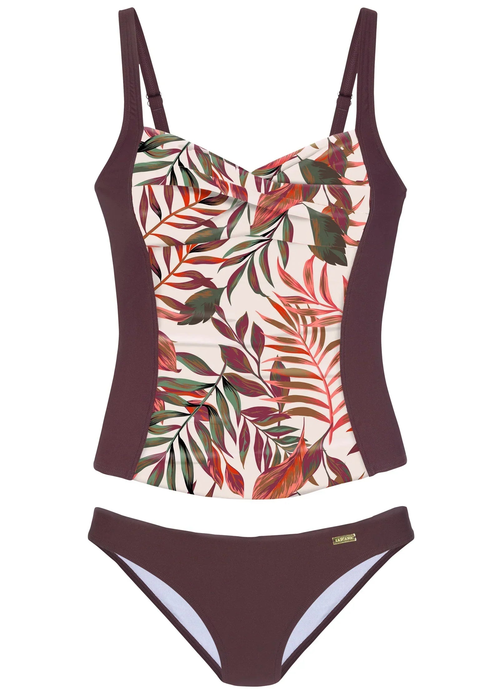 Ruched Tankini Top Set Rainforest Floral
