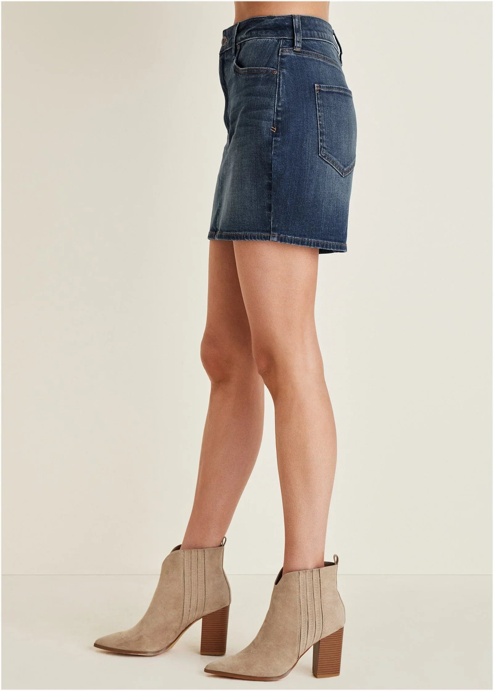 Denim Mini Skirt Medium Wash