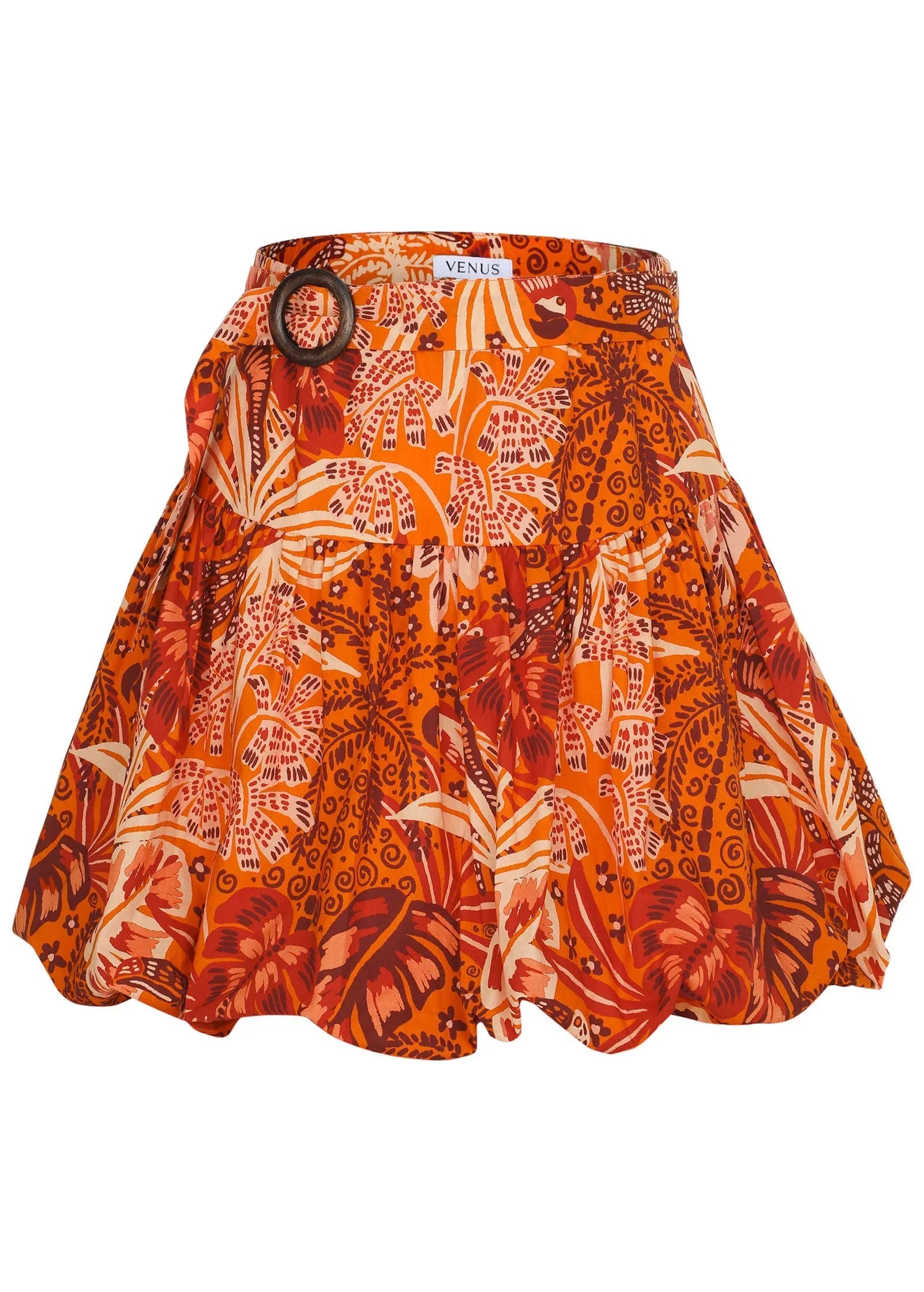 Bubble Mini Skirt Parrot Palm