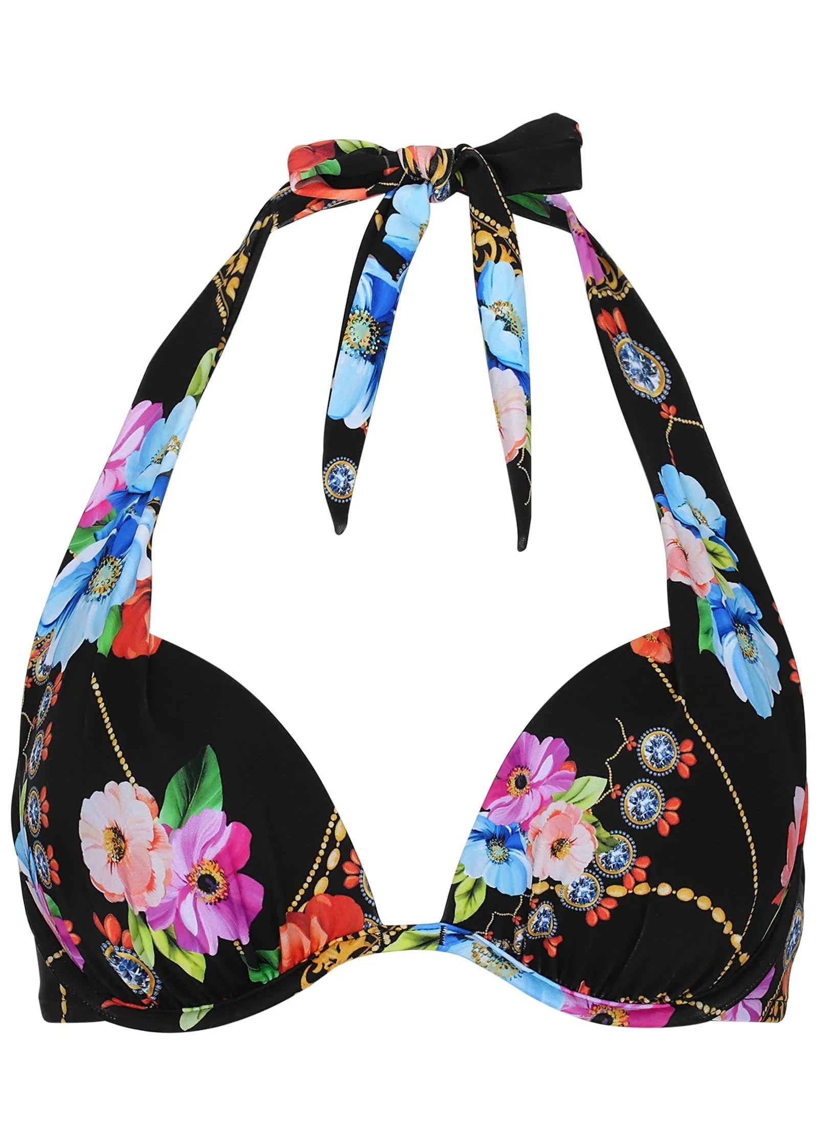 Marilyn Push Up Bikini Top Beaded Floral