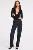 Ribbed Modal Long Sleeve Plunge Bodysuit in Black