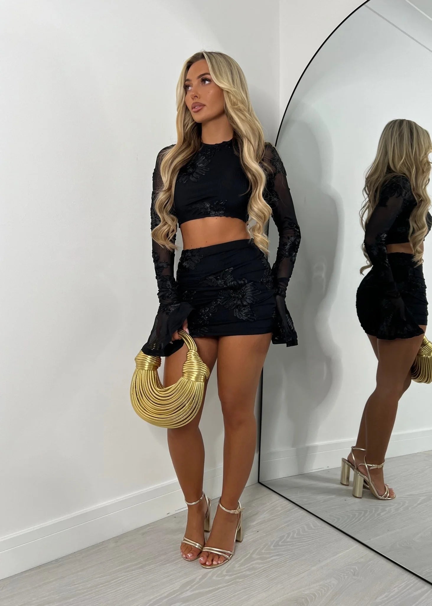 Love Ignited Long Sleeve Two Piece Black