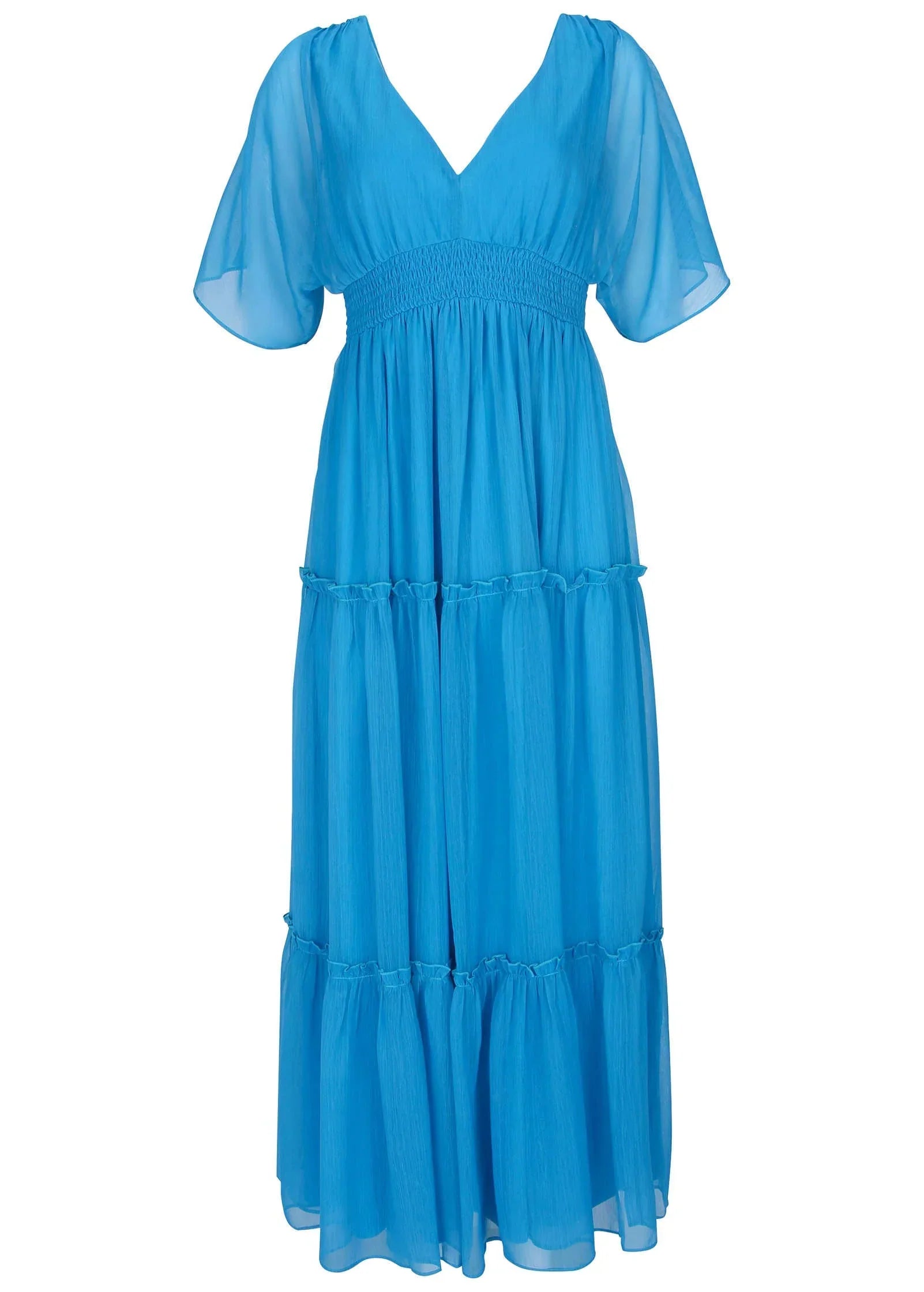 Flutter Sleeve Maxi Dress Blue