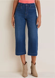 Sophia Wide Leg Crop Jeans Dark Wash