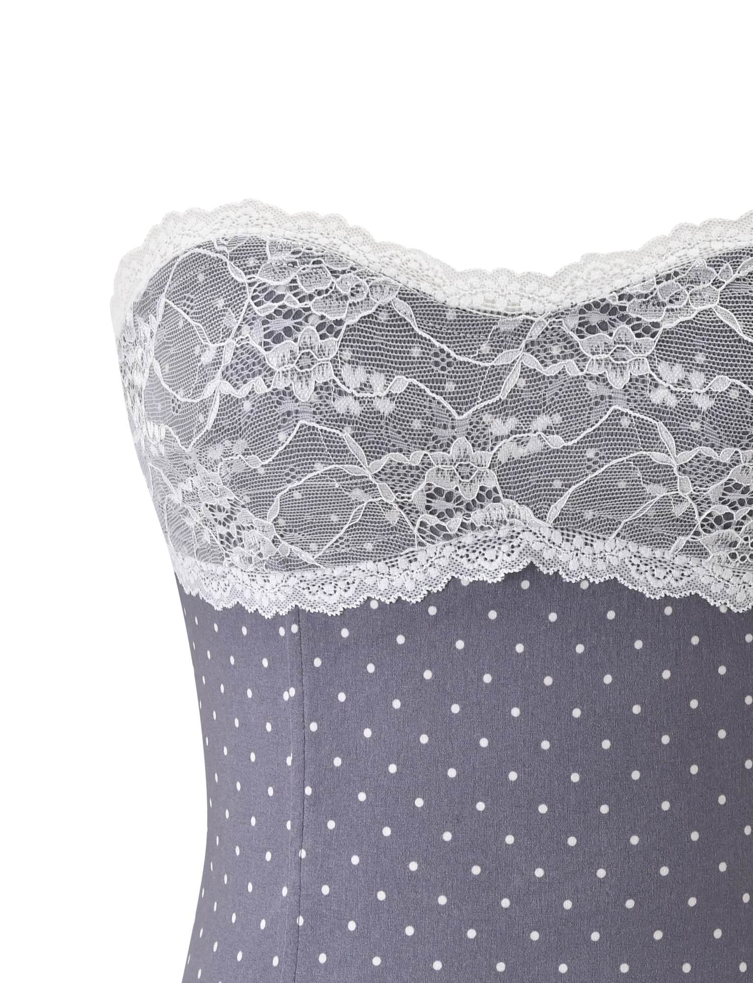 KITTIE LACE CORSET GREY DOT