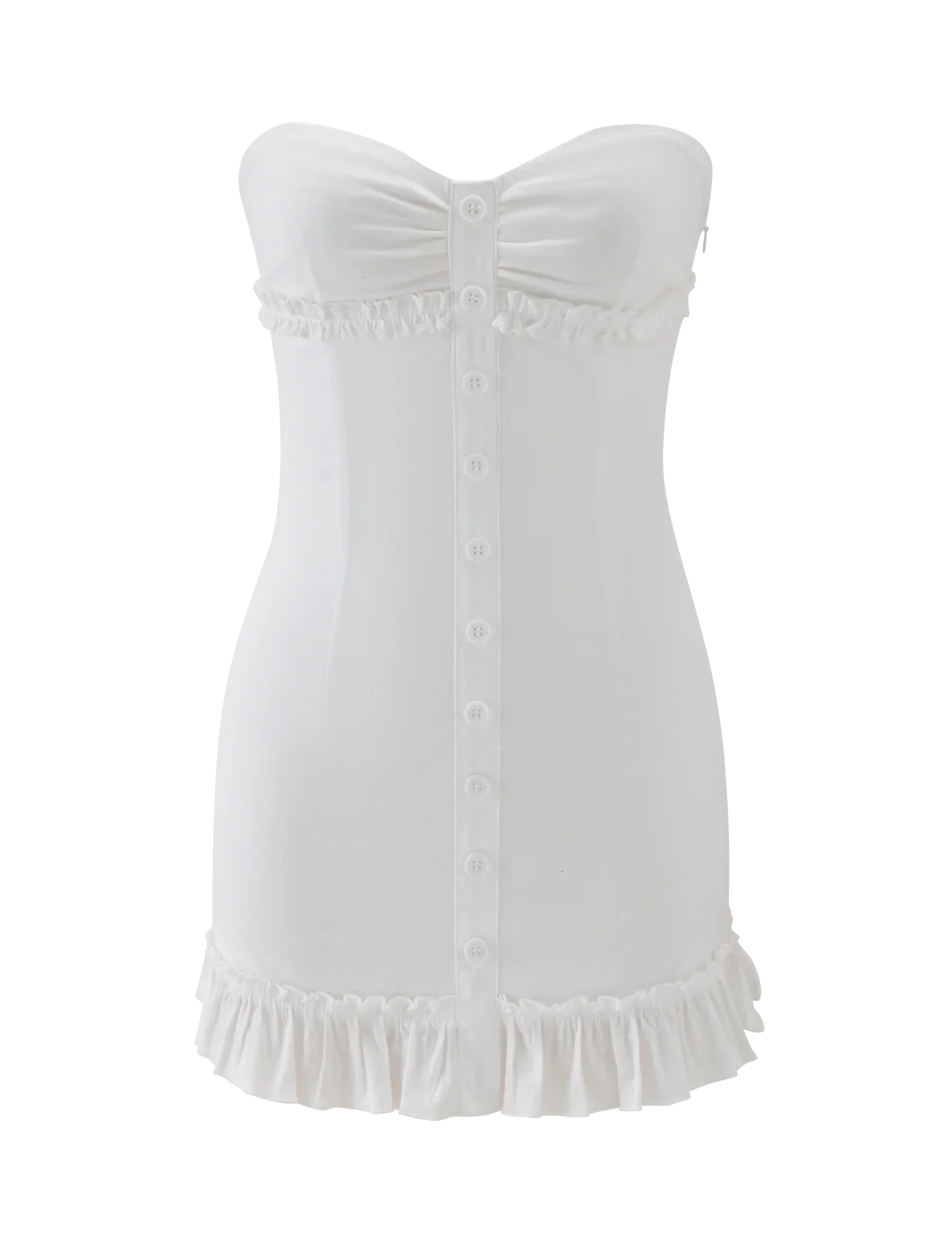KITTIE STRAPLESS DRESS WHITE