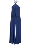 Cross Neck Jumpsuit Dark Blue