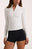 Soft Active Zip Up Jacket in Ivory