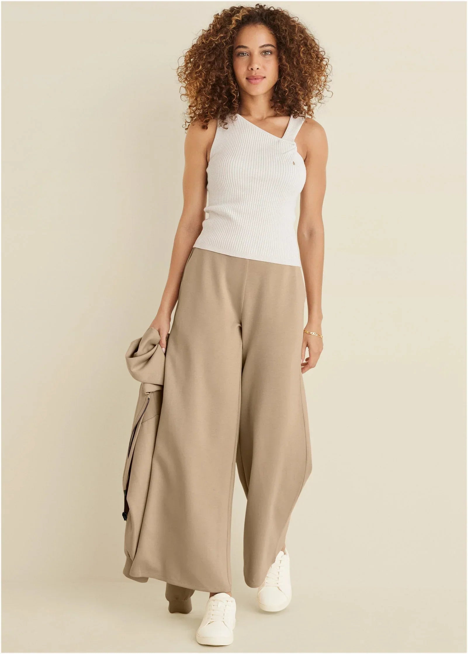 Twist Detail Sweater Tank Cloud Dancer