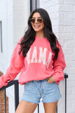 Mama Block Multi Daisy Light Red Graphic Sweatshirt