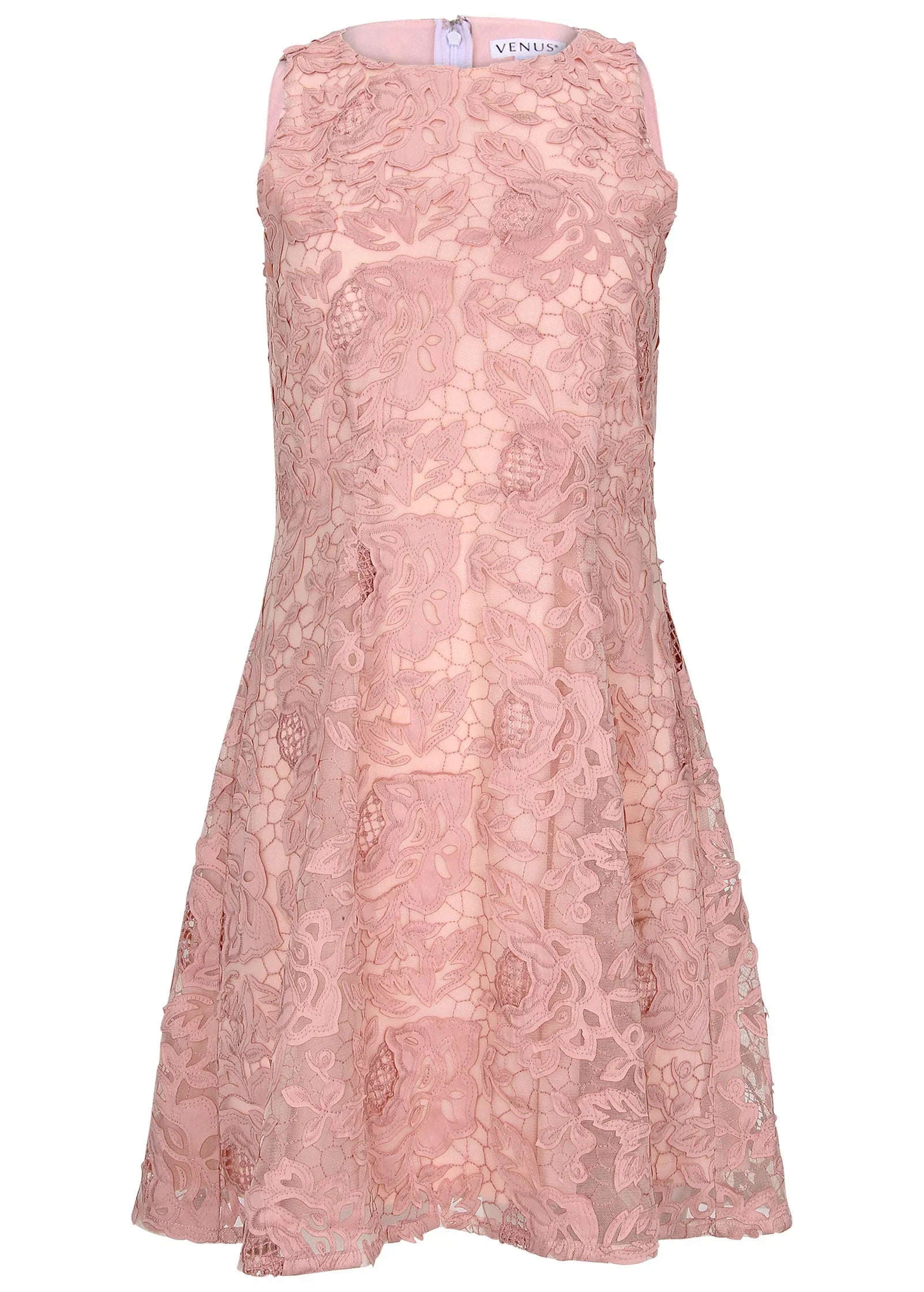 Lace Mini Dress Evening Sand
