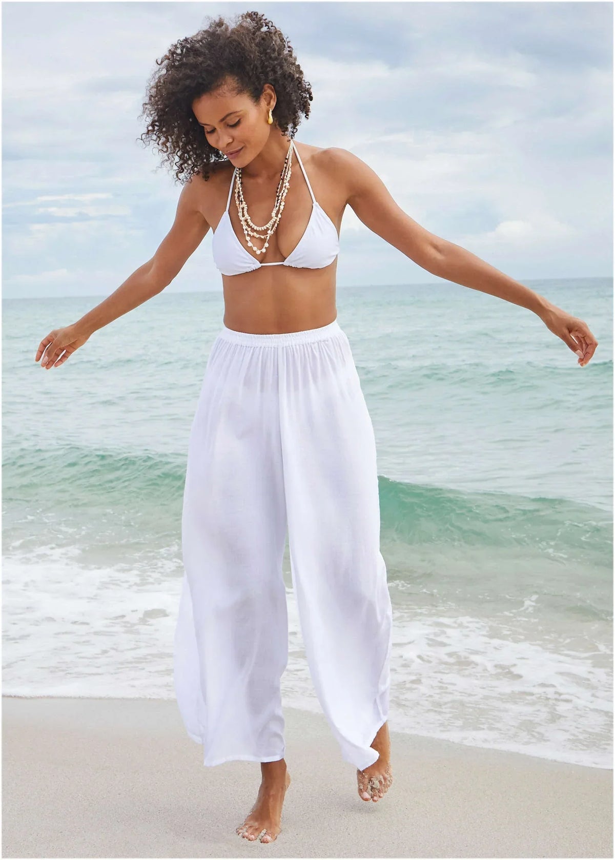 Palazzo Cover Up Pant Pearl White