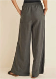 Linen Wide Leg Pant Olive