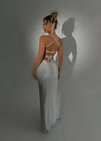Just Tonight Lurex Maxi Dress Silver