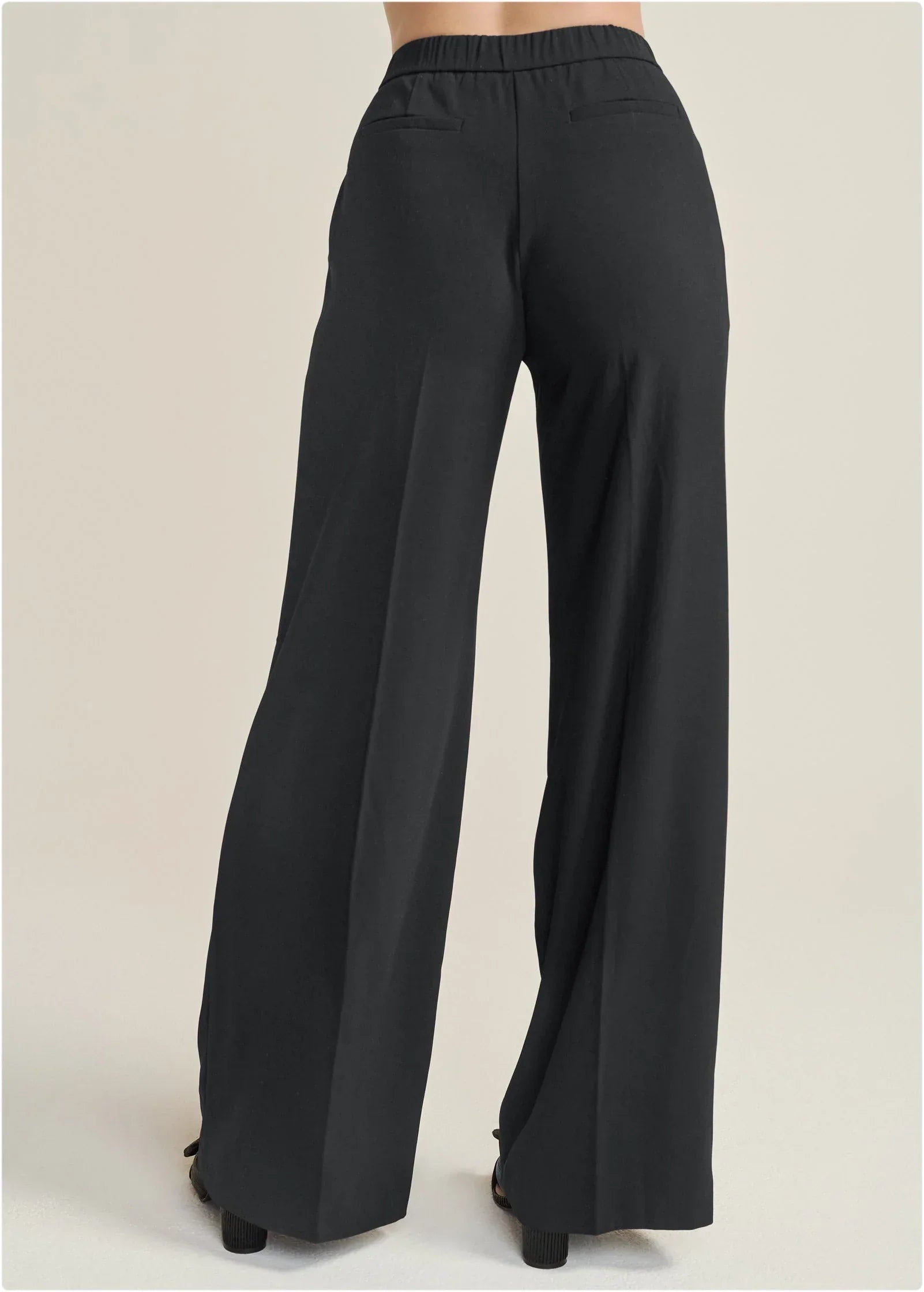 High Rise Wide Leg Trousers Jet Black