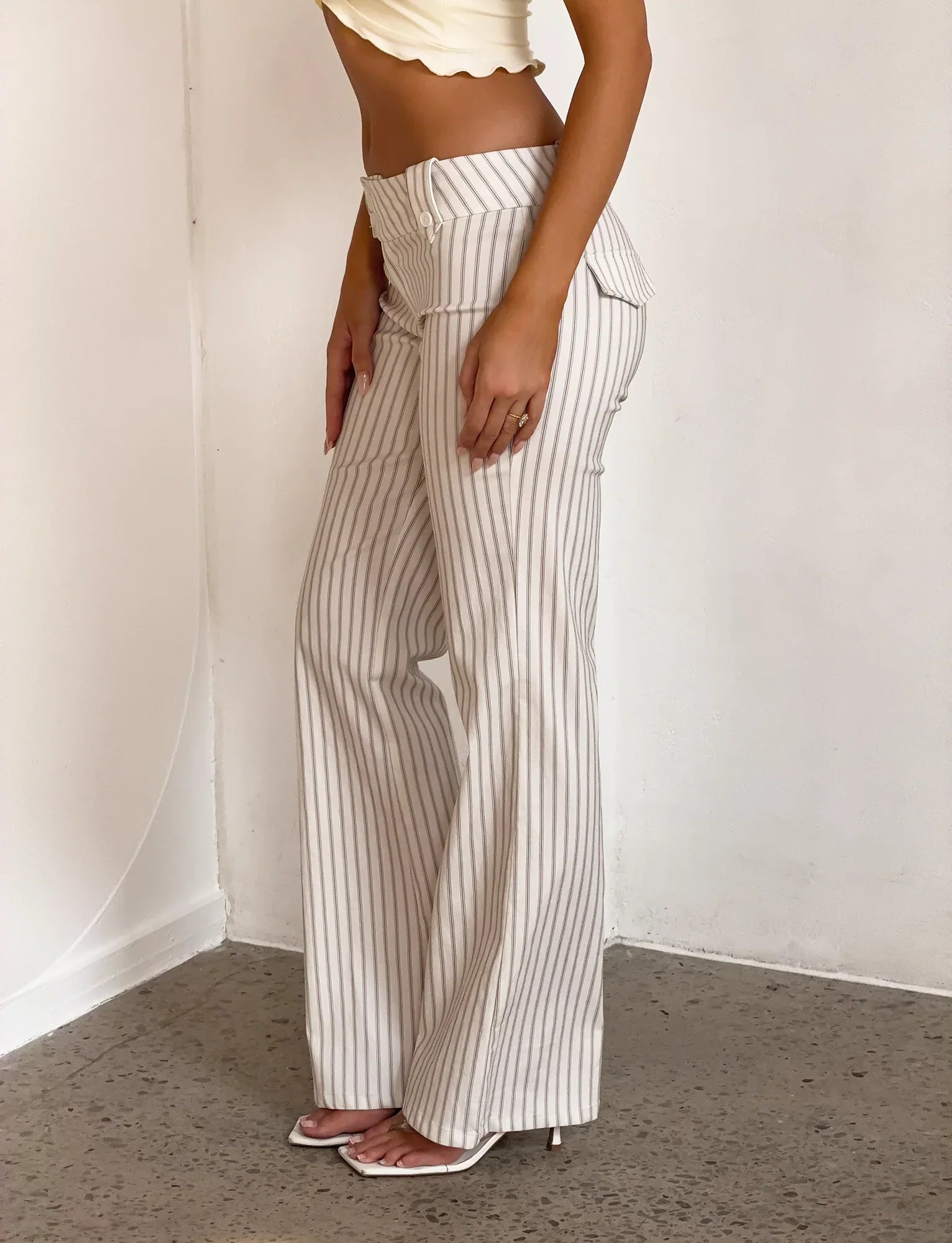 KITTIE PANT IVORY STRIPE