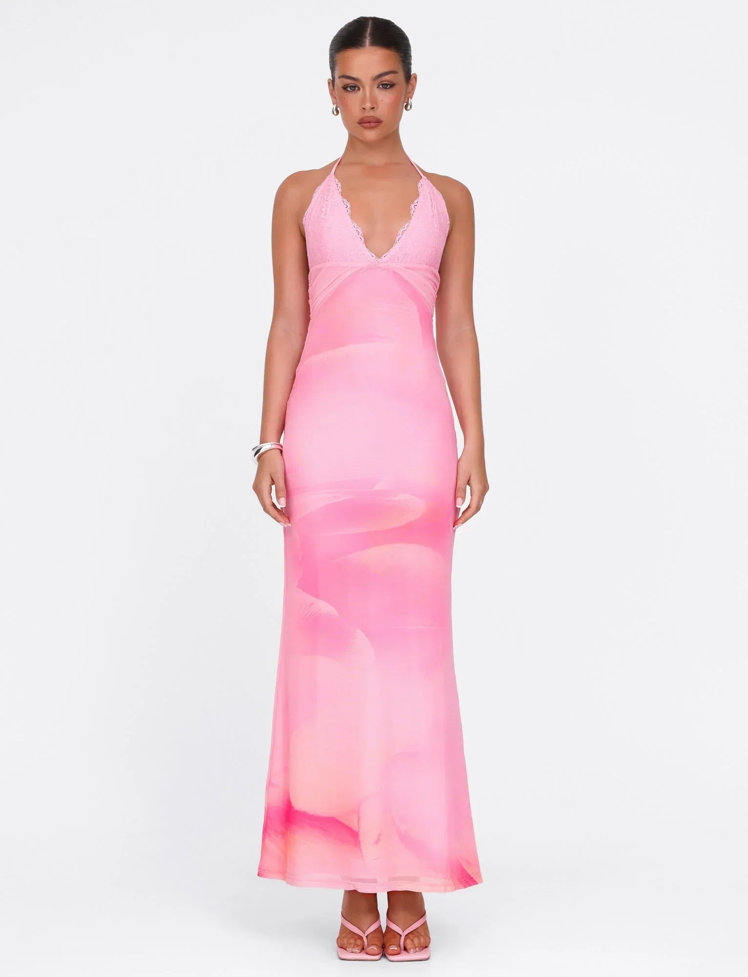 DENAE MAXI DRESS PINK FLORAL PINK BLOSSOM