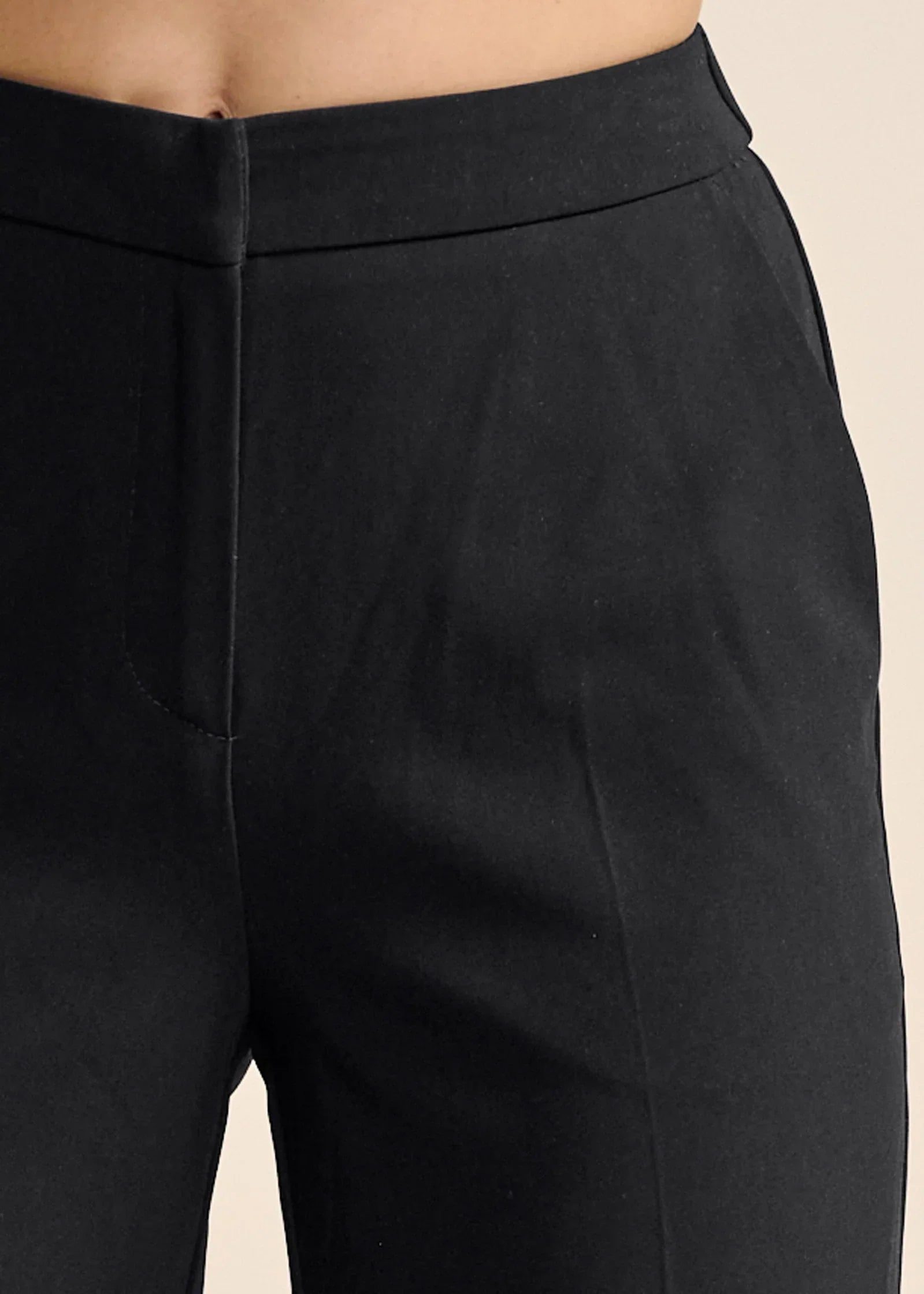 High Rise Wide Leg Trousers Jet Black