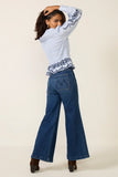 Petite Lil Hustler Roller Patch Pocket Skimp Wide Leg Jean