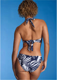 Nassau Halter Top Contrast Bold Leaves
