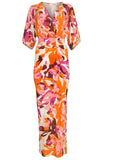 Drape Sleeve Maxi Dress Desert Floral