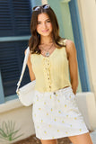 Landon Yellow Lace Up Sweater Tank