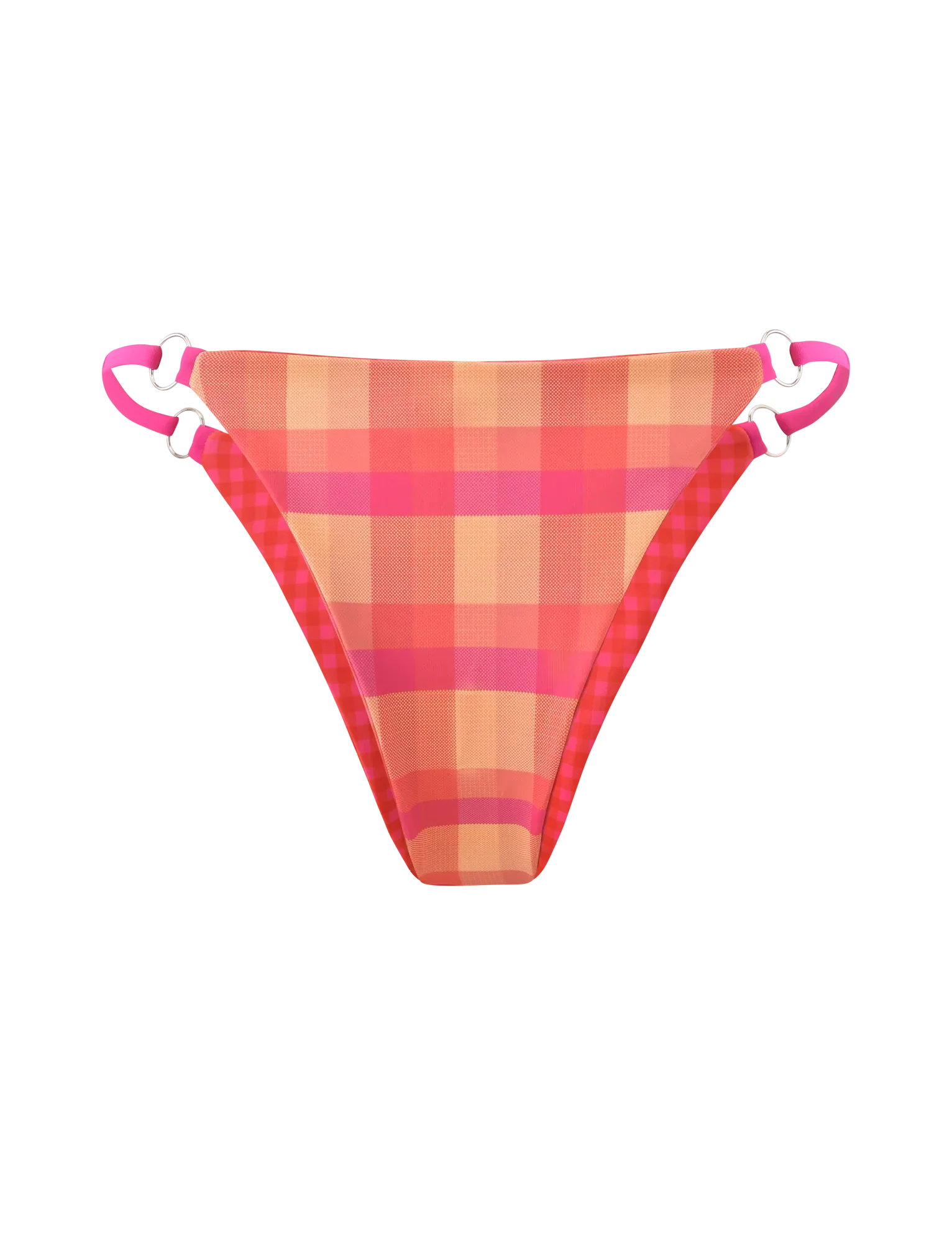 AYANNA REVERSIBLE BIKINI BOTTOM GINGHAM AND RESORT PLAID
