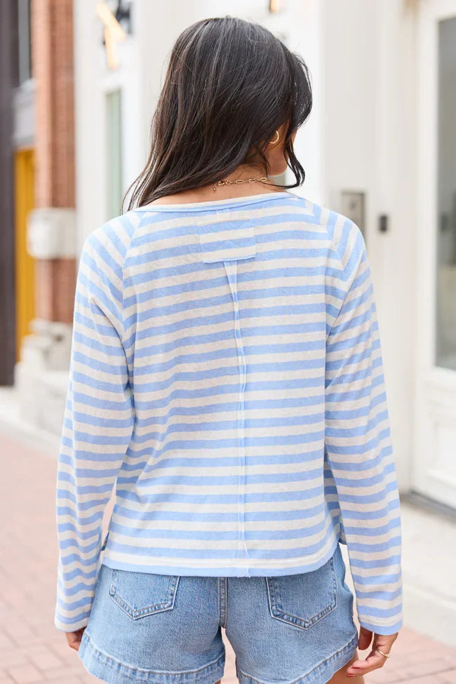 Hayes Blue And White Stripe Henley