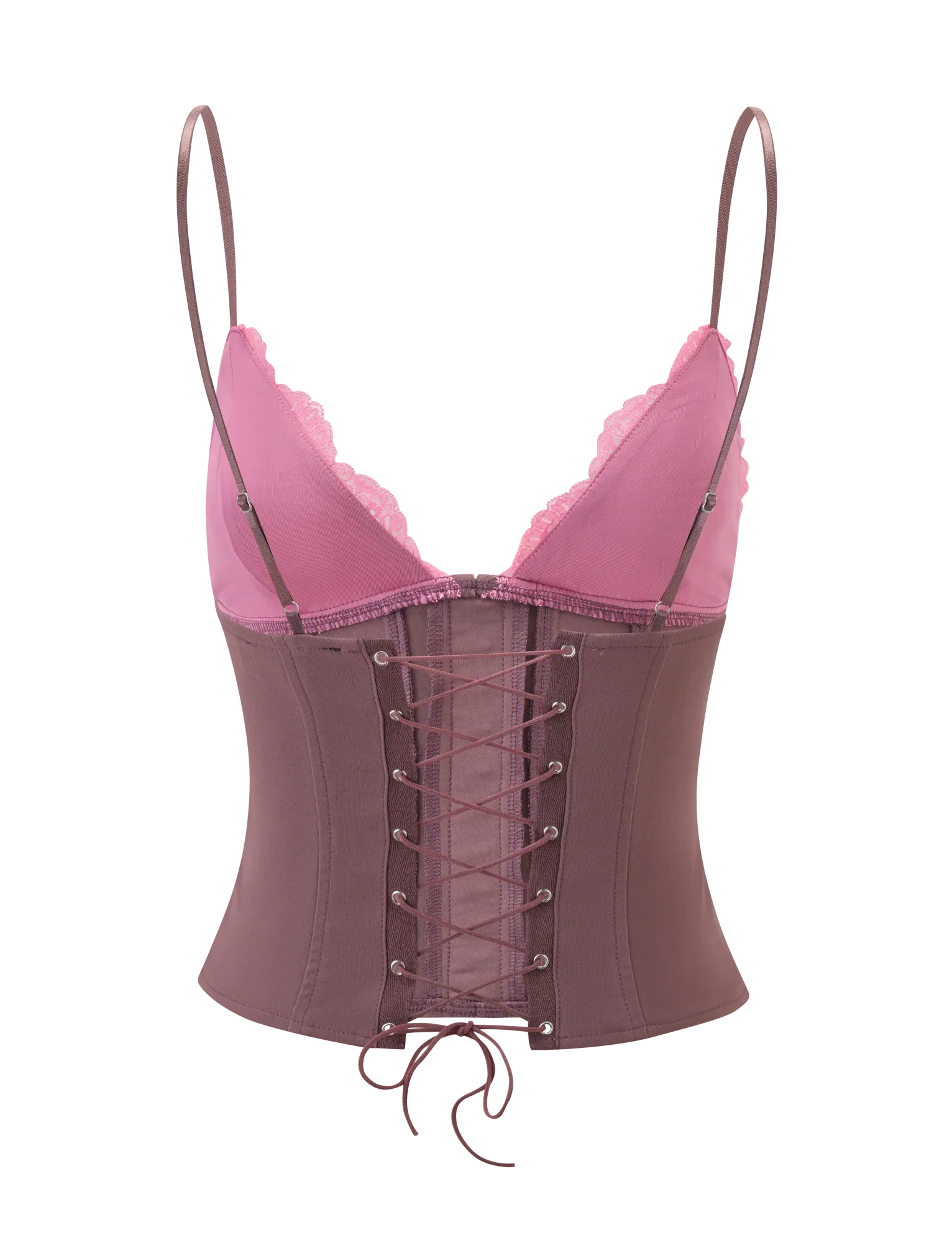 MARGARITA LACE TRIANGLE CORSET BROWN
