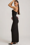 Strapless Bow Detail Maxi Dress in Black