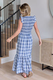 Ruth Blue Plaid Maxi Dress FINAL SALE