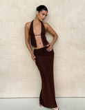 ESHA MAXI SKIRT BROWN CHOCOLATE