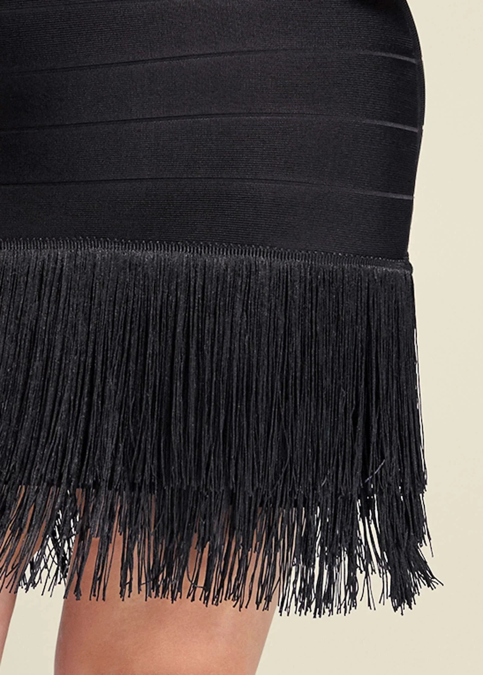 Bandage Fringe Dress Black
