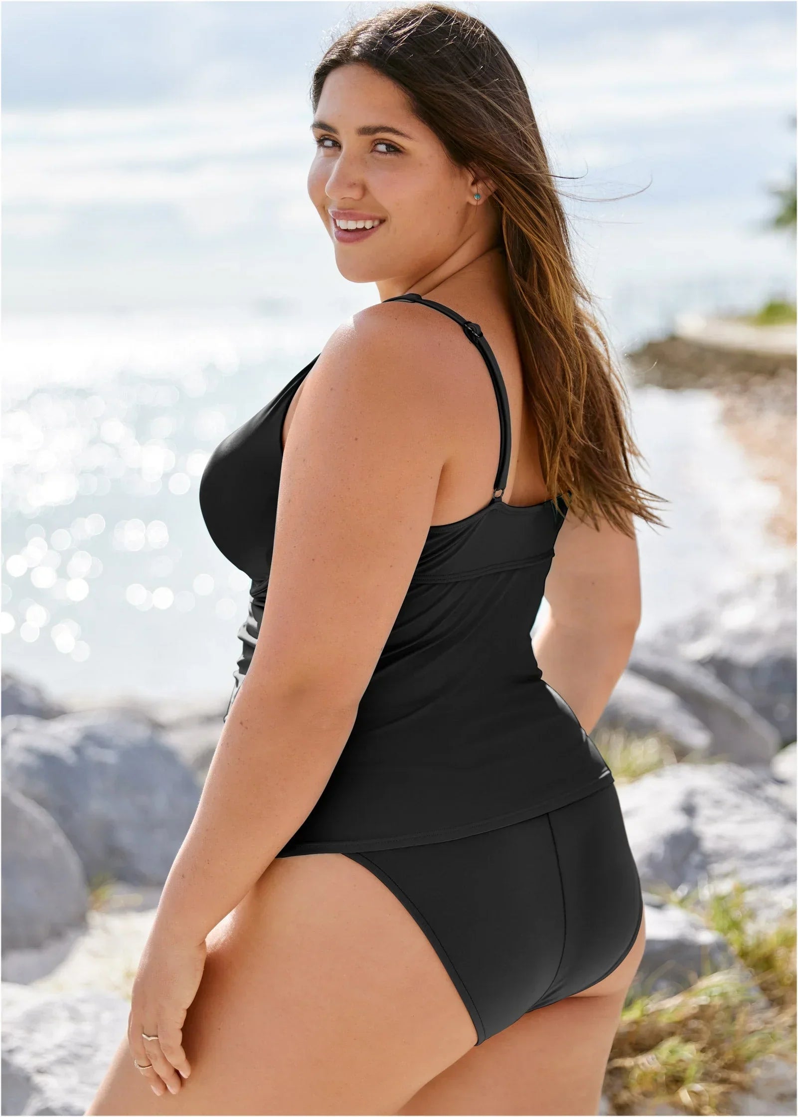 Paros Underwire Tankini Top Black Beauty