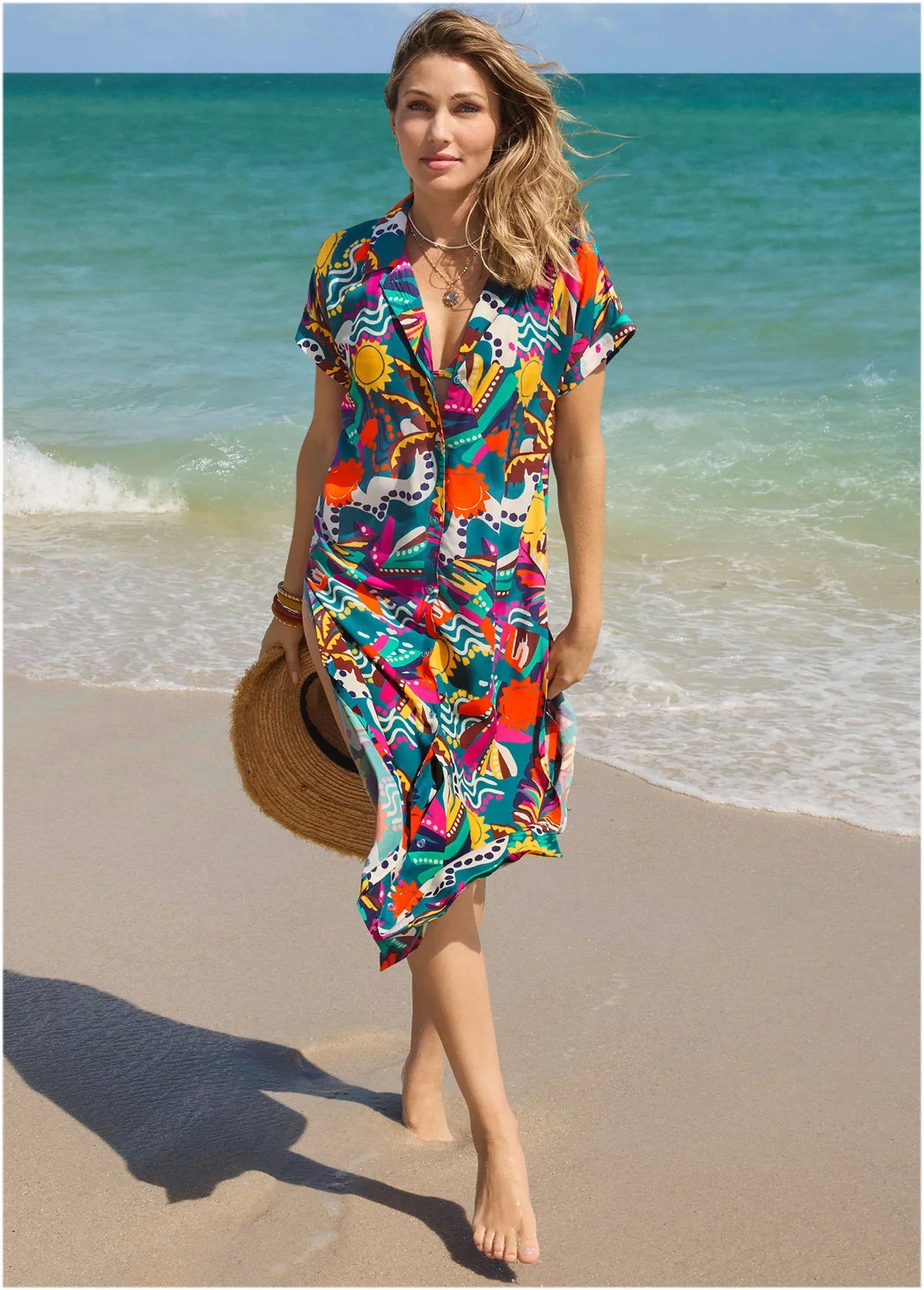 Maxi Button Down Retro Chicka Boom